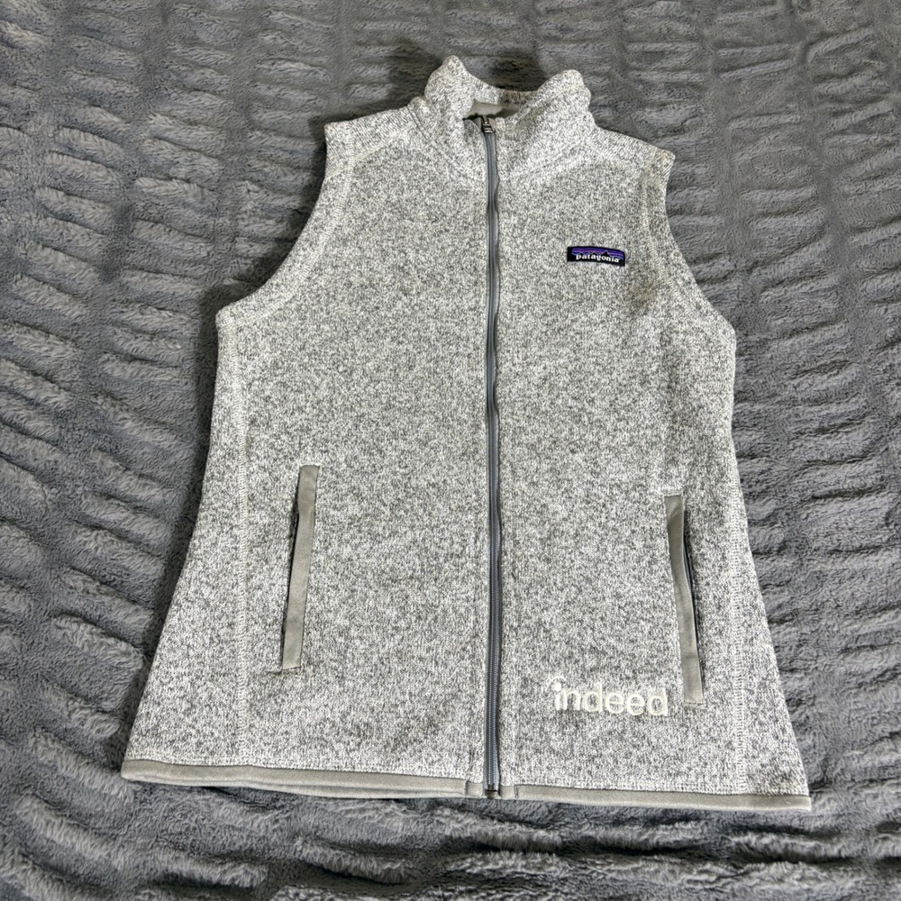 Patagonia Better Sweater Vest Womens Birch White Heathered Gray Zip Up AT387